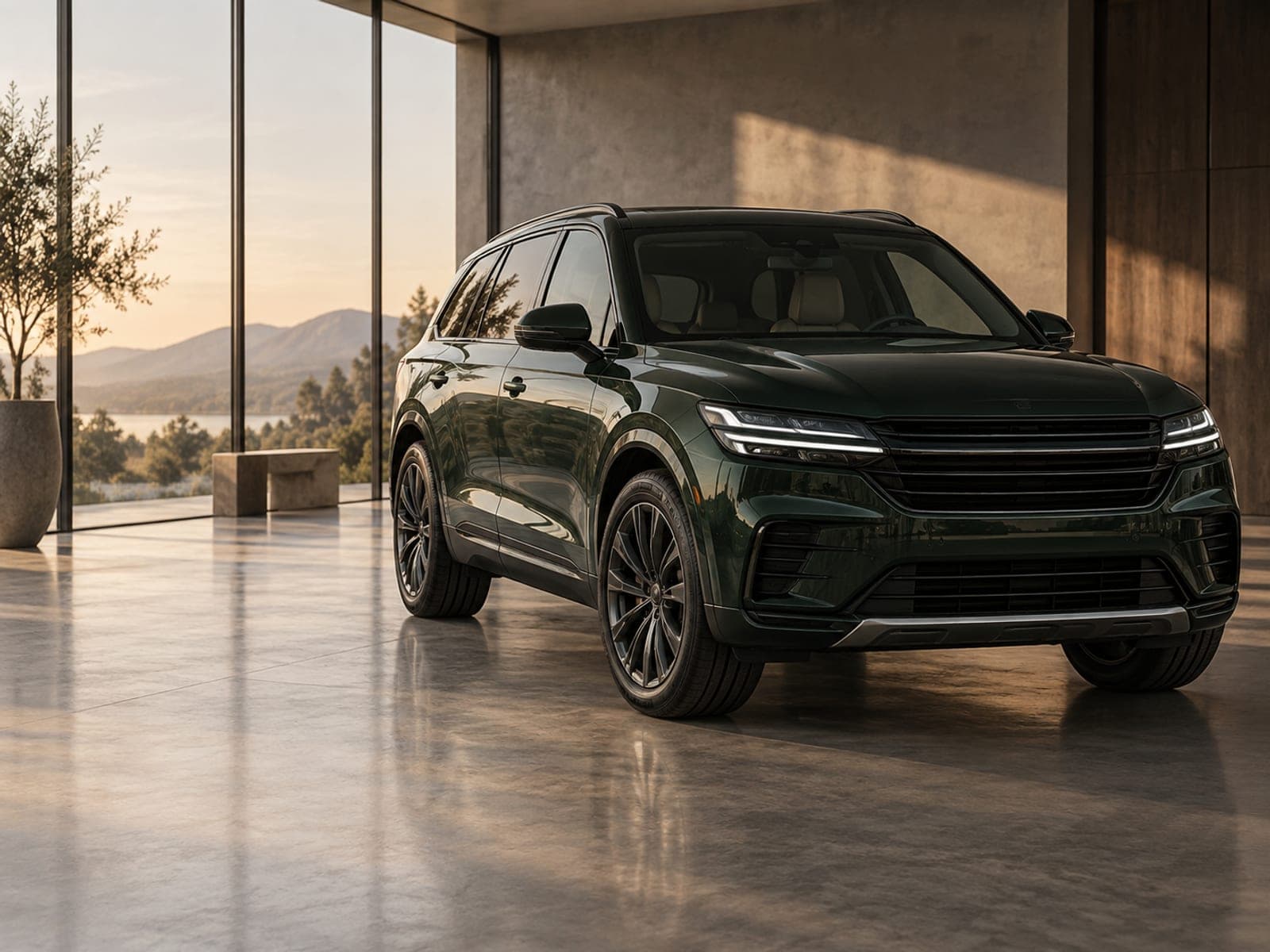 SUV de lujo en un showroom